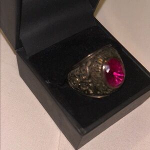 Men's Statement Pink Gem Signet Ring